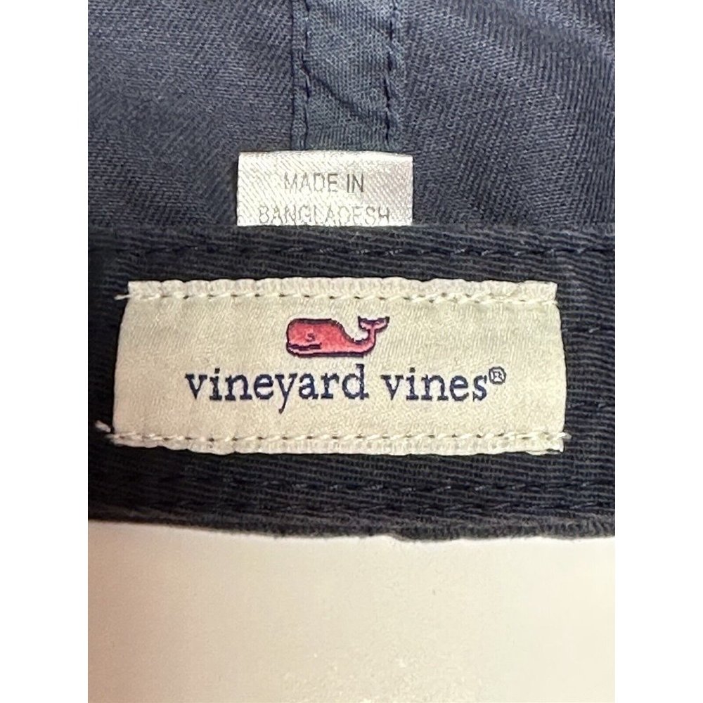 Vineyard Vines Pink Whale Logo Adjustable Strap Back Navy Blue Baseball Cap - Picture 10 of 11
